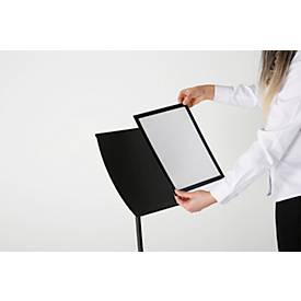 Update Display Infoständer Konkav, geschwungenes Design, pulverbeschichtet, DIN A3, schwarz