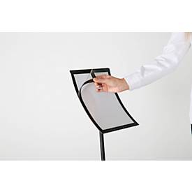 Update Display Infoständer Konkav, geschwungenes Design, pulverbeschichtet, DIN A4, schwarz