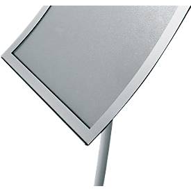 Update Display Infoständer Konkav, geschwungenes Design, pulverbeschichtet, DIN A4, silber