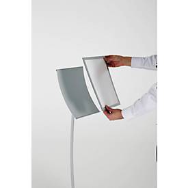 Update Display Infoständer Konkav, geschwungenes Design, pulverbeschichtet, DIN A4, silber