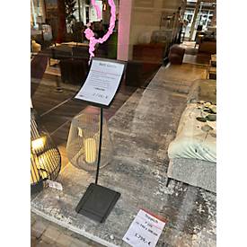 Update Display Infoständer Konkav, geschwungenes Design, pulverbeschichtet, DIN A4, silber