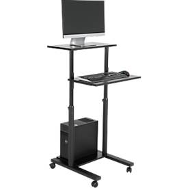 Update Display mobile Arbeitsstation BLACK, höhenverstellbar, Laufrollen mit Feststell-Bremse, schwarz