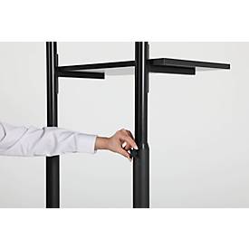 Update Display mobile Arbeitsstation BLACK, höhenverstellbar, Laufrollen mit Feststell-Bremse, schwarz