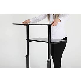 Update Display mobile Arbeitsstation BLACK, höhenverstellbar, Laufrollen mit Feststell-Bremse, schwarz