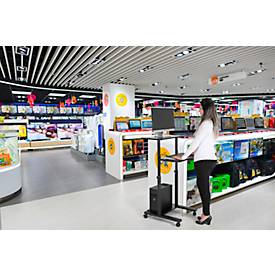 Update Display mobile Arbeitsstation BLACK, höhenverstellbar, Laufrollen mit Feststell-Bremse, schwarz