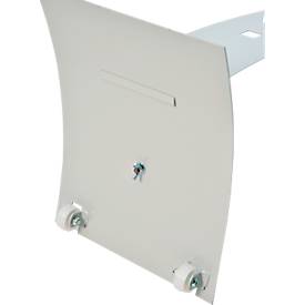 Update Display Prospektständer Outdoor PLUS, DIN A4, mobil mit Laufrollen, Lochblech-Design, silber
