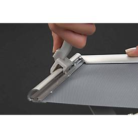 Update Display Safety-Klapprahmen, 25 mm, Gehrung, Aluminium, Wandmontage, silber, DIN A1