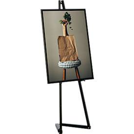 Update Displays Staffelei, höhenverstellbar, Aluminium, faltbare Füße, B 536 x T 309 x H 1500 mm, schwarz