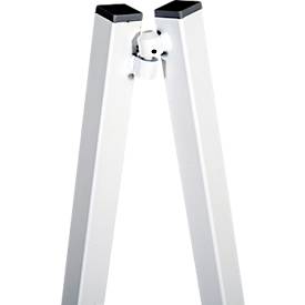 Update Displays Staffelei, höhenverstellbar, Aluminium, faltbare Füße, B 536 x T 309 x H 1500 mm, weiß
