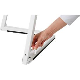 Update Displays Staffelei, höhenverstellbar, Aluminium, faltbare Füße, B 536 x T 309 x H 1500 mm, weiß