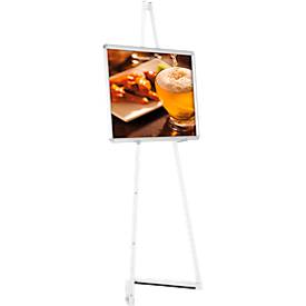 Update Displays Staffelei, höhenverstellbar, Aluminium, faltbare Füße, B 536 x T 309 x H 1500 mm, weiß