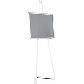 Update Displays Staffelei, höhenverstellbar, Aluminium, faltbare Füße, B 536 x T 309 x H 1500 mm, weiß