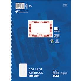 Ursus® Ö-Collegeblock, DIN A4, 80 Bl. 5mm kariert