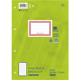 Ursus Ringbuchblock Green, DIN A4, kariert, 100 Blatt