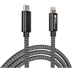 USB 2.0 Lade/-Datenkabel Good Connections, für iPhone/iPad/iPod, MFI-zertifiziert, USB-C an Lightning-Stecker, 18 W, bis 480 Mbit/s, Länge 0,5 m, schwarz
