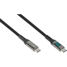 USB 2.0 Lade/-Datenkabel Good Connections, USB-C an USB-C, Leistung 100 W, bis 480 Mbit/s, mit Digitalanzeige, Länge 1 m