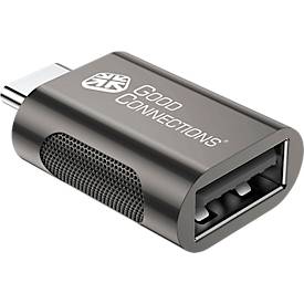 USB 3.2 Adapter Good Connections, USB-C an USB-A, Leistung 60 W, bis 5 Gbit/s, Metall, anthrazit