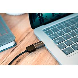 USB 3.2 Adapter Good Connections, USB-C an USB-A, Leistung 60 W, bis 5 Gbit/s, Metall, anthrazit