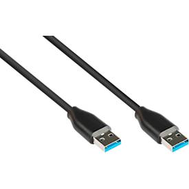 USB 3.2 Anschlusskabel Good Connections, USB-A an USB-A, bis 10 Gbit/s, Länge 0,5 m, schwarz