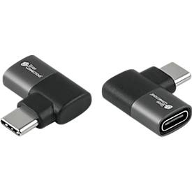 USB 4.0 Winkeladapter Good Connections, USB-C an USB-C, Leistung 240 W, bis 40 Gbit/s, bis 8K, links & rechts einsteckbar, Aluminium, anthrazit