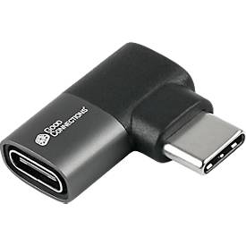 USB 4.0 Winkeladapter Good Connections, USB-C an USB-C, Leistung 240 W, bis 40 Gbit/s, bis 8K, links & rechts einsteckbar, Aluminium, anthrazit