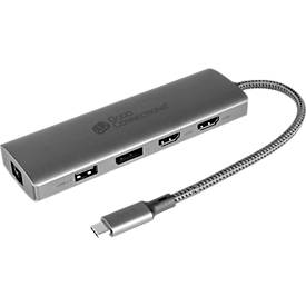 USB-C Hub Good Connections, 10er-Port mit 2 x HDMI, 1 x DisplayPort, 1 x USB-C, 2 x USB 3.0 A, 1 x USB 2.0 A, 1 x RJ45, 