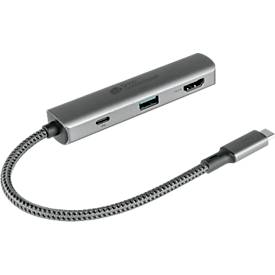 USB-C Hub Good Connections, 3er-Port mit 1 x HDMI, 1 x USB-C, 1 x USB 3.0 A, anthrazit