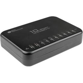 USB-Desktop-Schnellladestation Good Connections, 10er-Port mit 10 x USB-A, Leistung 120 W, schwarz