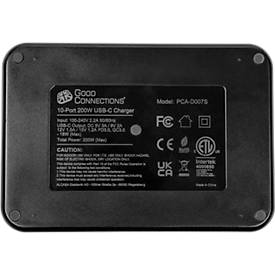 USB-Desktop-Schnellladestation Good Connections, 10er-Port mit 10 x USB-C, Leistung 200 W, schwarz