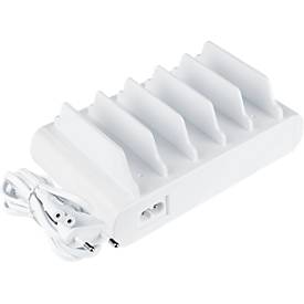 USB-Desktop-Schnellladestation Good Connections, 10er-Port mit 5 x USB-C + 5 x USB-A, Leistung 110 W, weiß