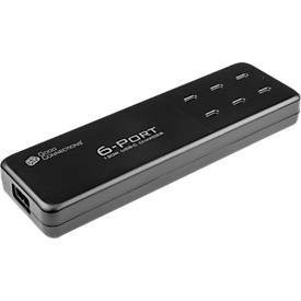 USB-Desktop-Schnellladestation Good Connections, 6er-Port mit 6 x USB-C, Leistung 120 W, schwarz