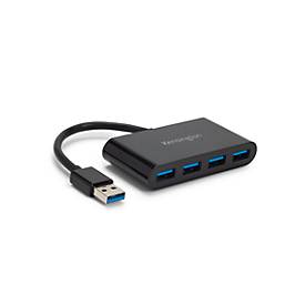 USB Hub Kensington UH400 K39121EU, 4 USB 3.0 Anschlüsse, Übertragungsgeschwindigkeit 5 GBit/s, schwarz