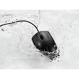 USB-Maus Kensington Pro Fit® K70315WW, kabelgebunden, für Links- & Rechtshänder, 2 Tasten & Scrollrad, 1600 dpi, wasserdicht, abwaschbar, schwarz