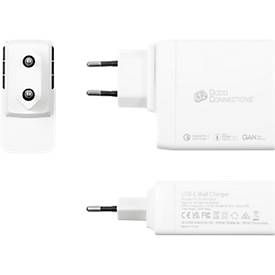 USB-Schnellladegerät Good Connections, mit GaN-Technologie, 2er-Port mit 2 x USB-C, Leistung 140 W, inkl. Ladekabel, weiß