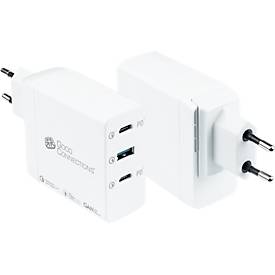 USB-Schnellladegerät Good Connections, mit GaN-Technologie, 3er-Port mit 2 x USB-C + 1 x USB-A, Leistung 100 W, weiß