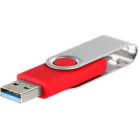 USB-Stick C5, mit 1 x USB 3.0 & 1 x USB Typ-C, bis zu 4,8 GB/s, duplexfähig, Speicherkapazität 16 GB, rot