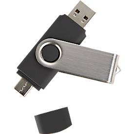 USB-Stick C5, mit 1 x USB 3.0 & 1 x USB Typ-C, bis zu 4,8 GB/s, duplexfähig, Speicherkapazität 64 GB, schwarz