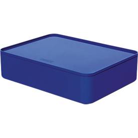 Utensilienbox HAN Allison Smart-Organizer, stapelbar, mit Deckel, rutschfeste Gummifüße, ABS-Kunststoff, royal-blau