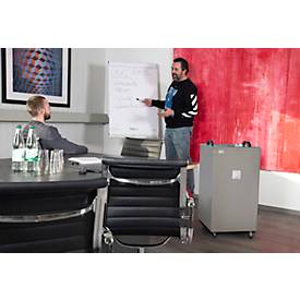 UVC Luftreiniger Flatlift Größe L, Leistung 116 W, bis 1450 m³/h, für Raumgrößen bis 150 m², bis 8000 h, Rollen, Edelstahl, B 490 x T 490 x H 860 mm