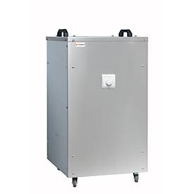 UVC Luftreiniger Flatlift Größe L, Leistung 116 W, bis 1450 m³/h, für Raumgrößen bis 150 m², bis 8000 h, Rollen, Edelstahl, B 490 x T 490 x H 860 mm