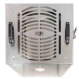 UVC Luftreiniger Flatlift Größe L, Leistung 116 W, bis 1450 m³/h, für Raumgrößen bis 150 m², bis 8000 h, Rollen, Edelstahl, B 490 x T 490 x H 860 mm