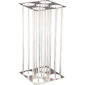 V-Part Bechereinsatz für Carro Mülleimer, ganzer Einsatz, 9 Einwurföffnungen Ø 83 mm, B 256 x T 256 x H 541 mm, alusilber