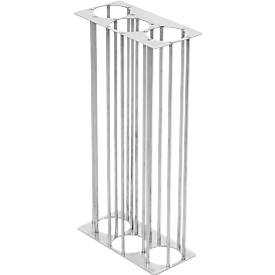 V-Part Bechereinsatz für Carro Mülleimer, halber Einsatz, 3 Einwurföffnungen Ø 83 mm, B 135 x T 279 x H 541 mm, alusilber