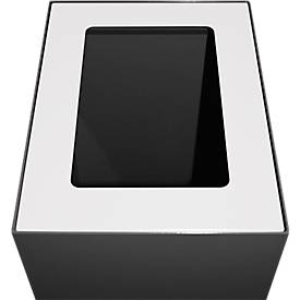 V-Part Deckel für modulares Abfalltrennsystem 60 L, pulverbeschichteter Stahl, B 255 x T 330 x H 20 mm, weiß