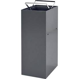V-Part Modulares Abfalltrennsystem, 60 Liter, pulverbeschichteter Stahl, B 263 x T 335 x H 700 mm, dunkelgrau