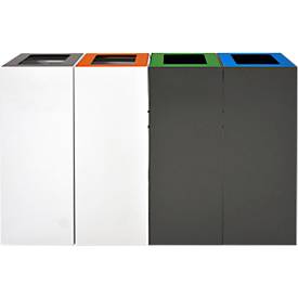 V-Part Modulares Abfalltrennsystem, 60 Liter, pulverbeschichteter Stahl, B 263 x T 335 x H 700 mm, dunkelgrau