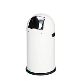 VAR Abfallsammler, 22 L, Stahl-Inneneimer, Metallgriff, weiß