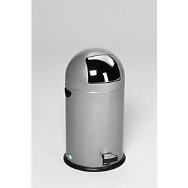 VAR Abfallsammler, 33 l, mit Fußpedal, silber, Stahl-Inneneimer, Metallgriff