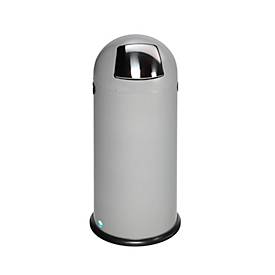 VAR Abfallsammler, 52 L, Stahl-Inneneimer, Metallgriff, silber