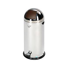 VAR Abfallsammler mit Fußpedal, 52 l, Inneneimer, Stahl, Aluminiumgriff, 8,6 kg, nicht selbstlöschend, braun